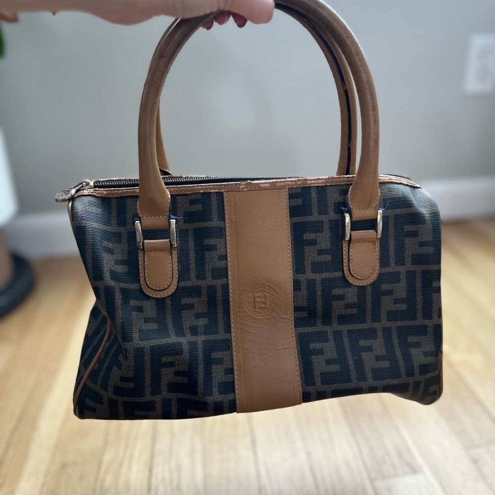 Authentic Vintage Fendi Zucca Mini Boston Bag